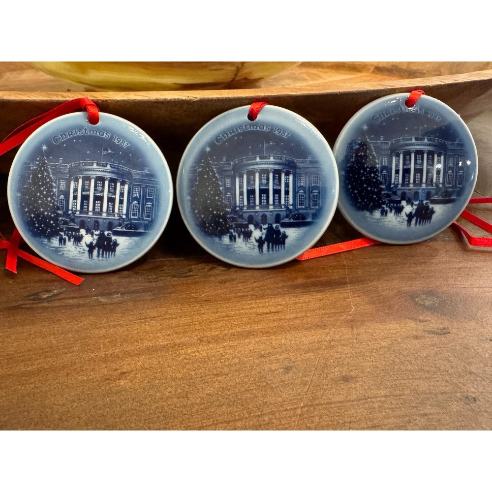 Bing‎ & Grondahl 1987 Vintage Porcelain Christmas Ornament Sert of 3